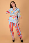 Silky Abstract Printed Loungewear Set