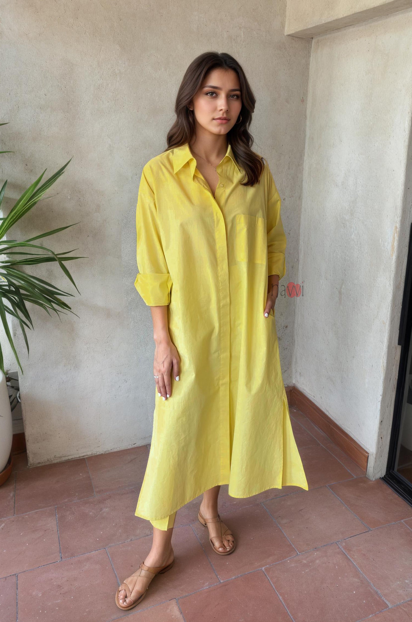 Minimal Chic Shirt Dress with Pants