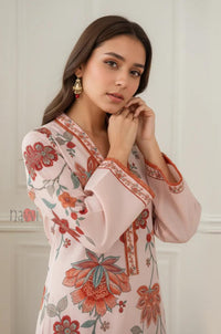Ivory Floral Straight Kurta Set – Festive Wear - Navvi.in