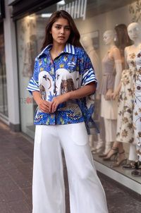 Modern Art Wildlife Print Shirt - Navvi.in