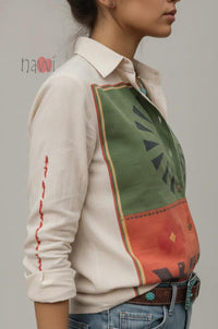 Stylish Printed Button Down Linen Shirt