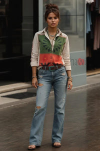 Stylish Printed Button Down Linen Shirt