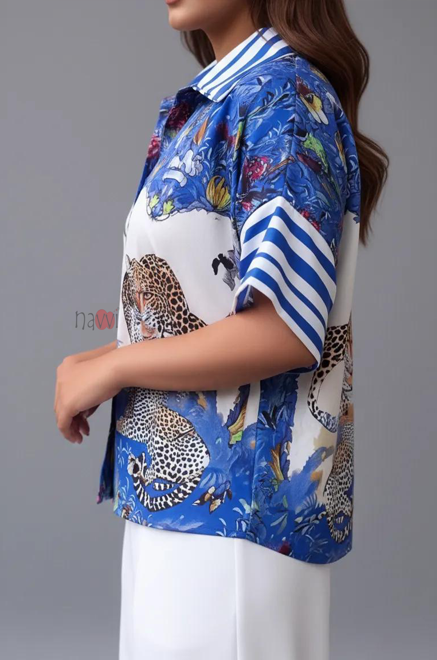 Modern Art Wildlife Print Shirt - Navvi.in