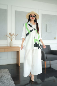 Stylish Printed Co-ord Set with Wide Pants