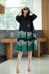 Abstract Wave Print Oversized Shirt Dress