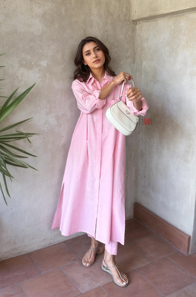 Minimal Chic Shirt Dress with Pants