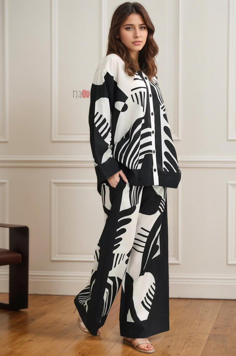 Chic Abstract Pattern Co-Ord Set