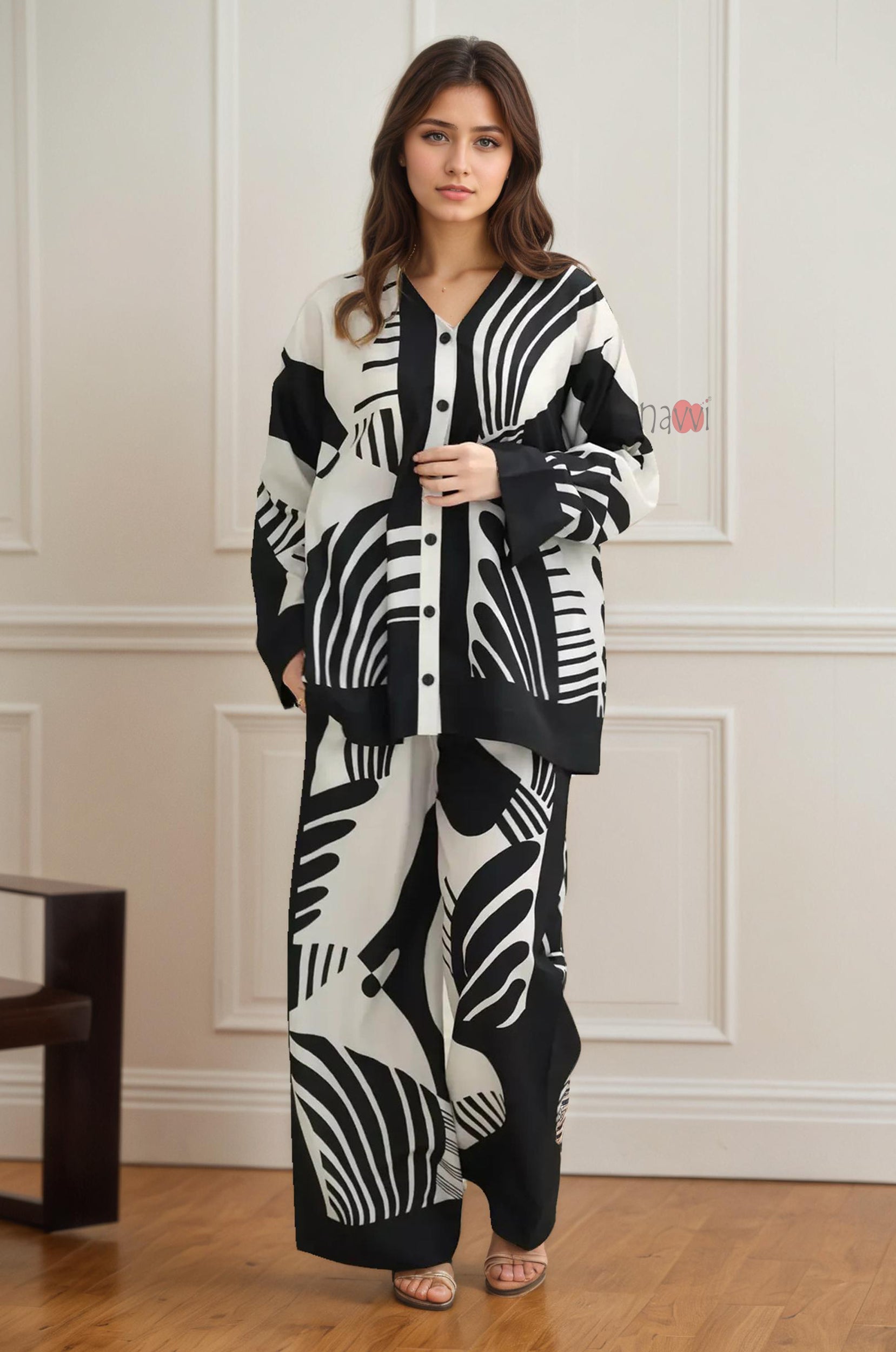 Chic Abstract Pattern Co-Ord Set