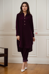 Plum Ice Velvet Tunic and Trouser Suit Set
