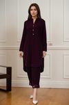 Plum Ice Velvet Tunic and Trouser Suit Set