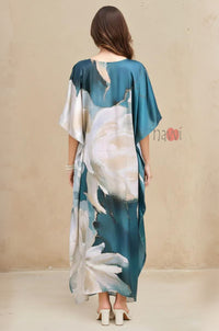 Ocean Whisper Printed Kaftan Dress