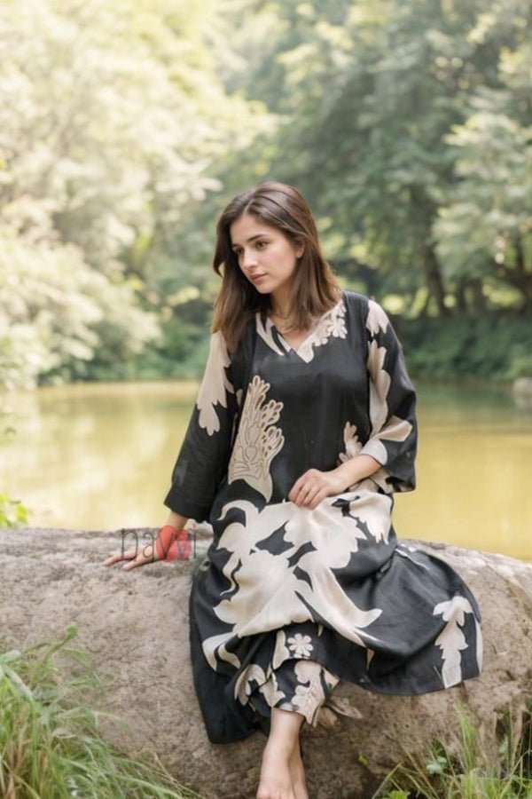 Keenu Cotton Blend Kurta Pant Set - Navvi.in