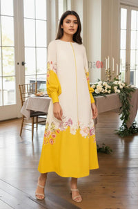Sunshine Floral Ethnic Dress - Navvi.in