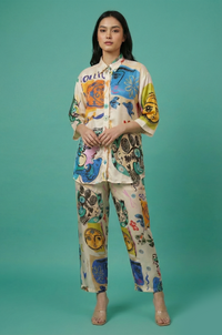 Abstract Printed Co - ord Set - Navvi.in