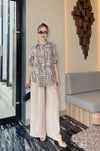 Trendy Ruffle Top & Wide-Leg Pants Co-ord Set