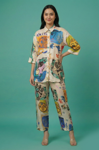 Abstract Printed Co - ord Set - Navvi.in