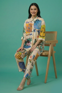 Abstract Printed Co - ord Set - Navvi.in