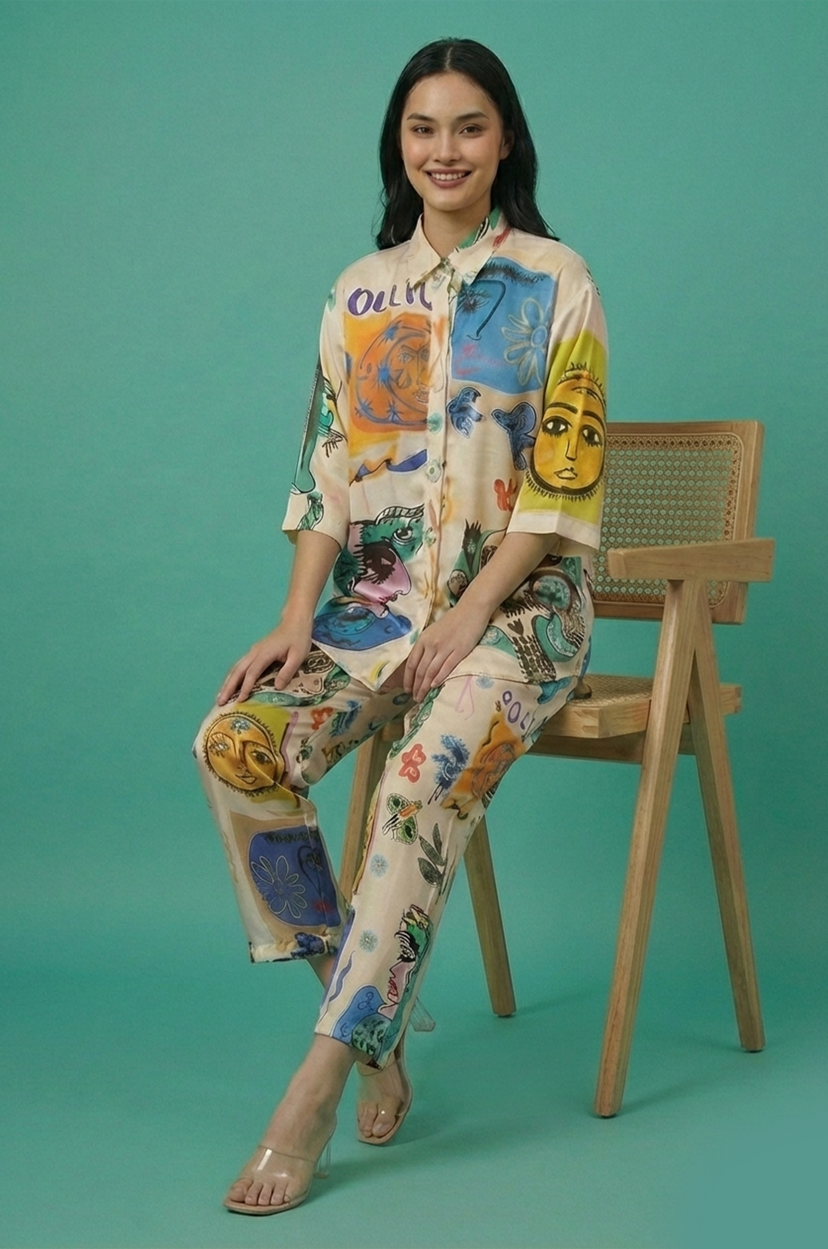 Abstract Printed Co - ord Set - Navvi.in