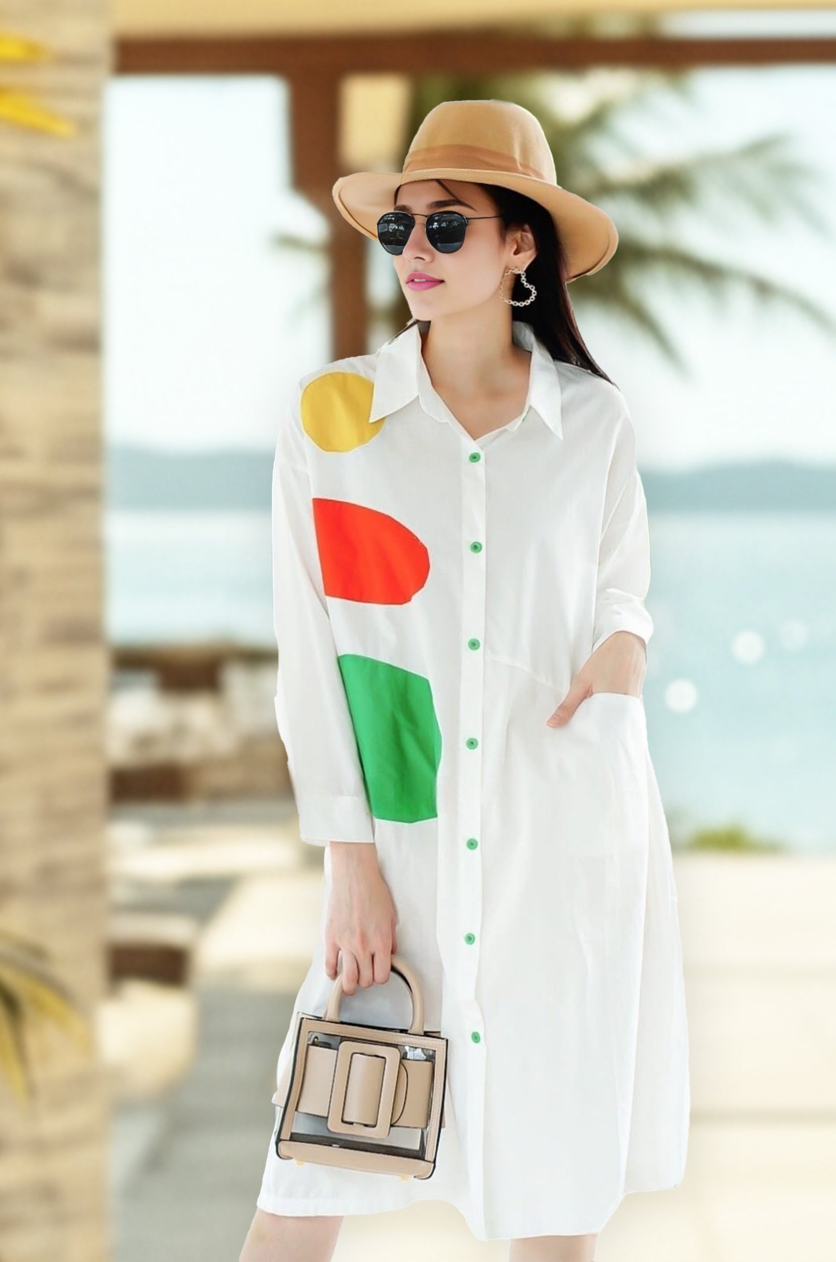 Oversized Shirt Dress with Pockets – Casual Chic Summer Outfit