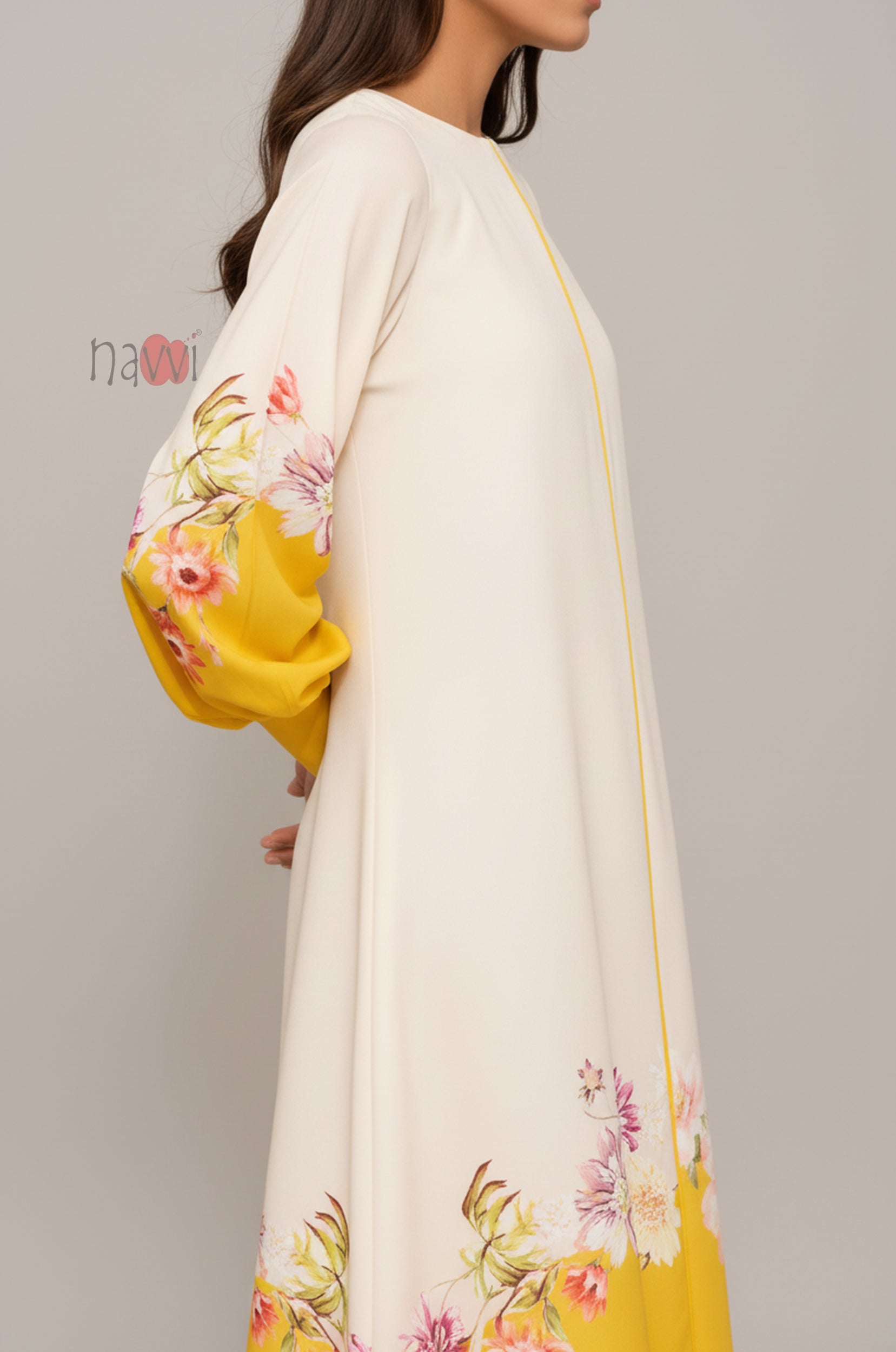 Sunshine Floral Ethnic Dress - Navvi.in