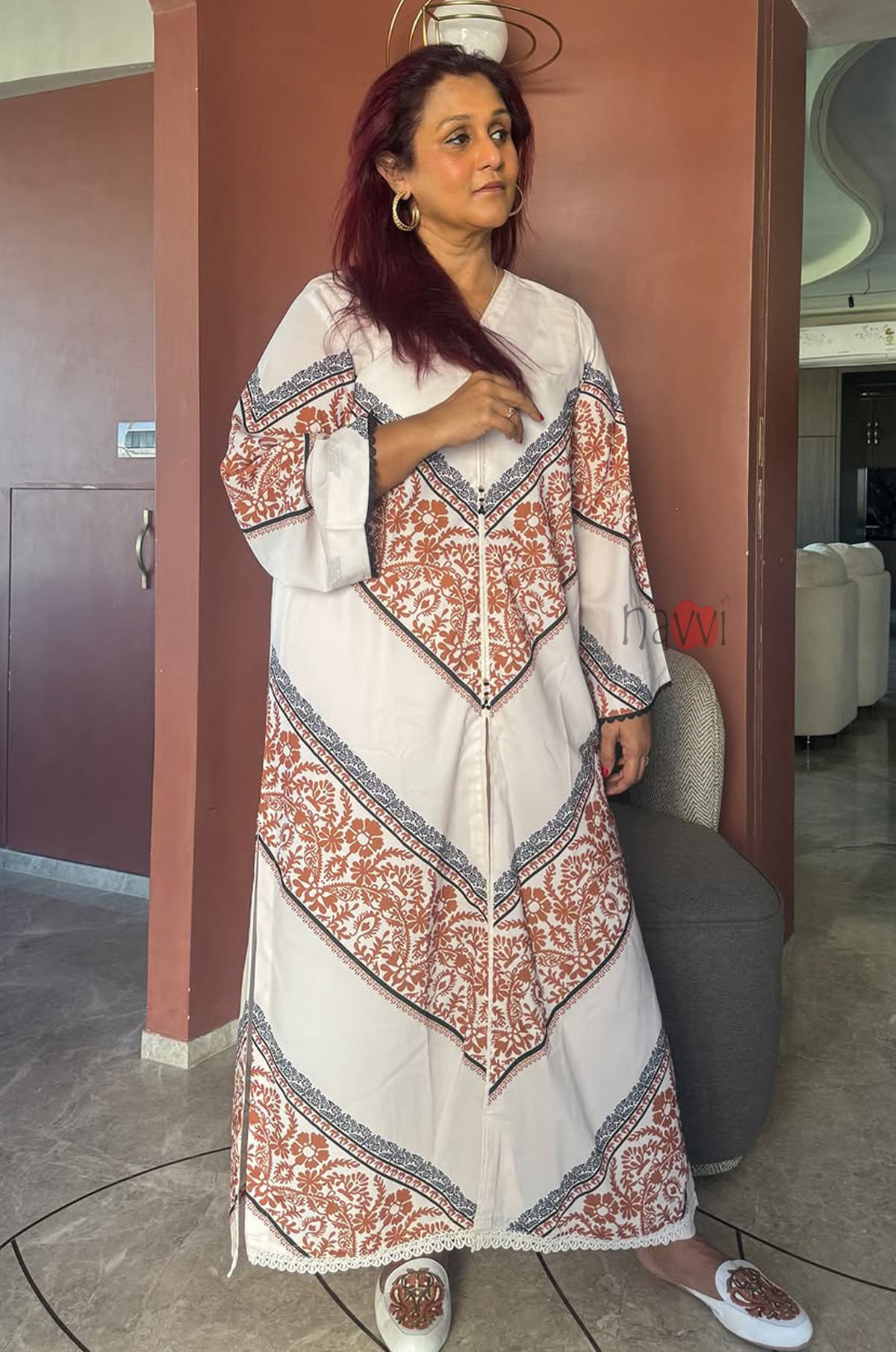 Women’s Printed V-Neck Co-ord Set - Navvi.in