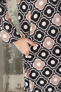 Retro Floral Geometric Dress for Women