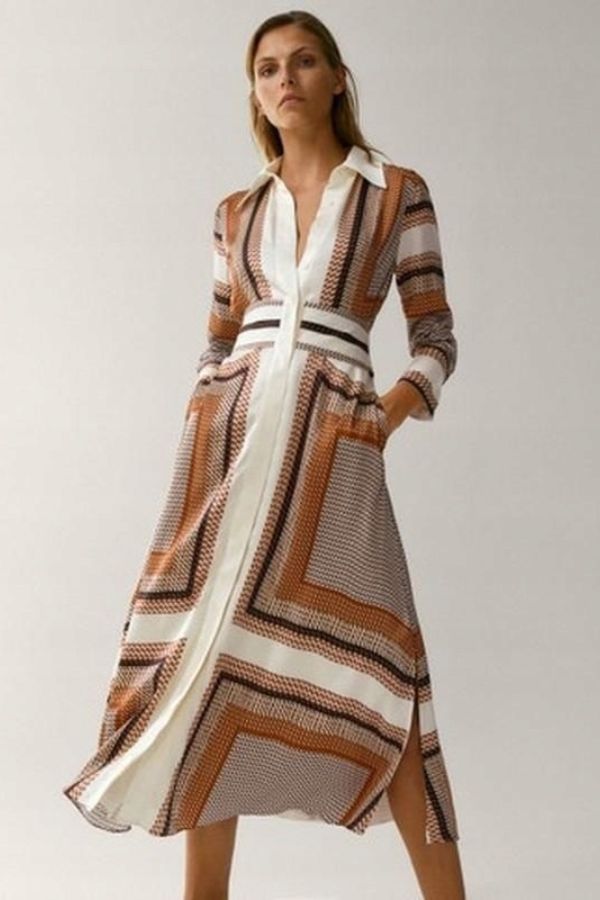 Korean Long Check Shirt Style Dress - Navvi.in