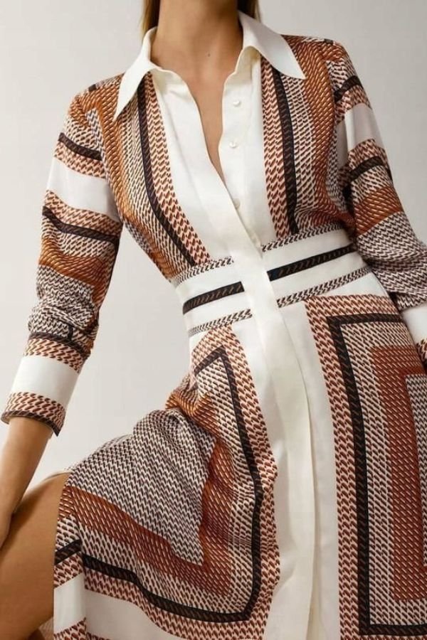 Korean Long Check Shirt Style Dress - Navvi.in