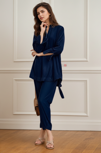 Midnight Blue Velvet Relaxed Co-Ord