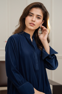 Midnight Blue Velvet Relaxed Co-Ord