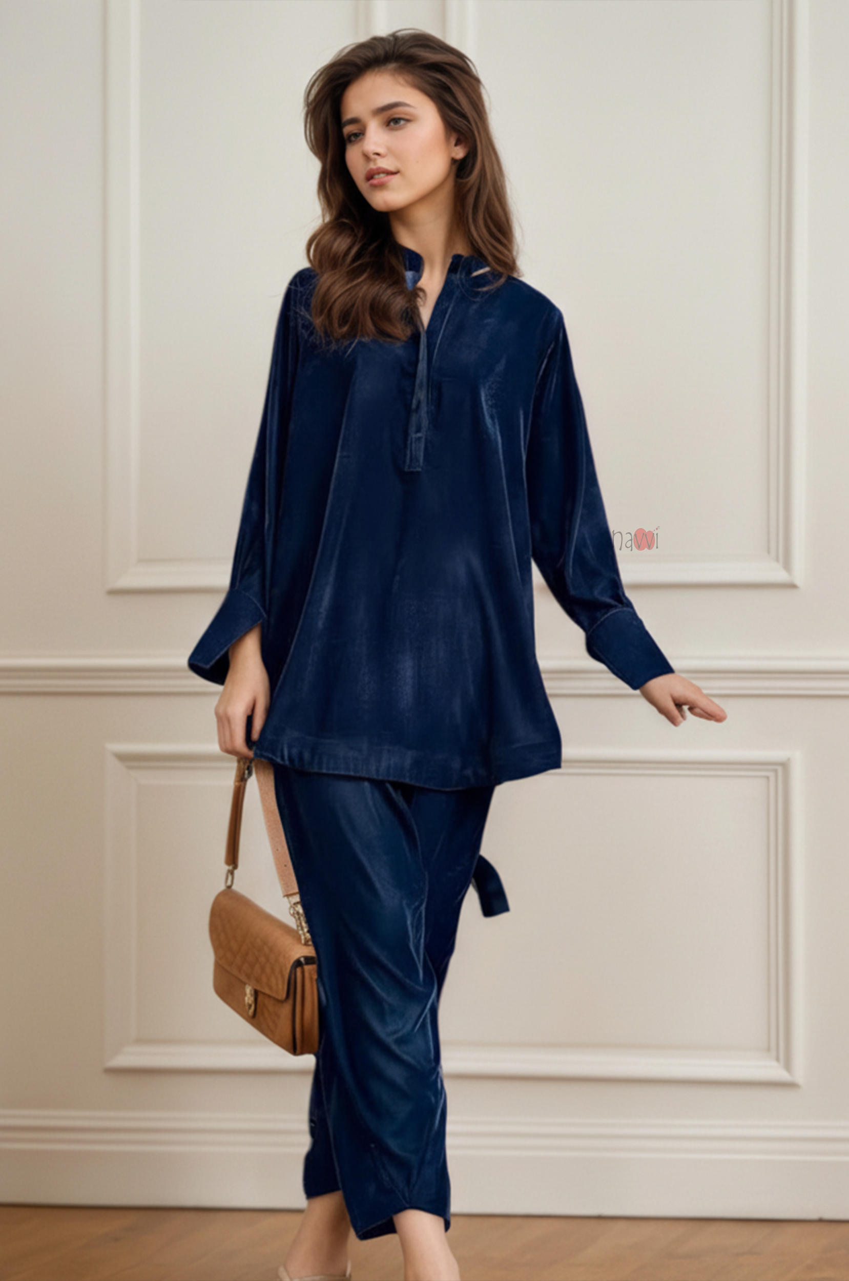 Midnight Blue Velvet Relaxed Co-Ord