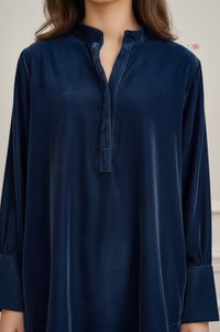 Midnight Blue Velvet Relaxed Co-Ord