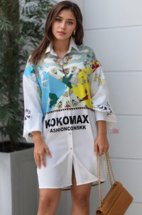 Bold Letter Print Fashion shirt Dress