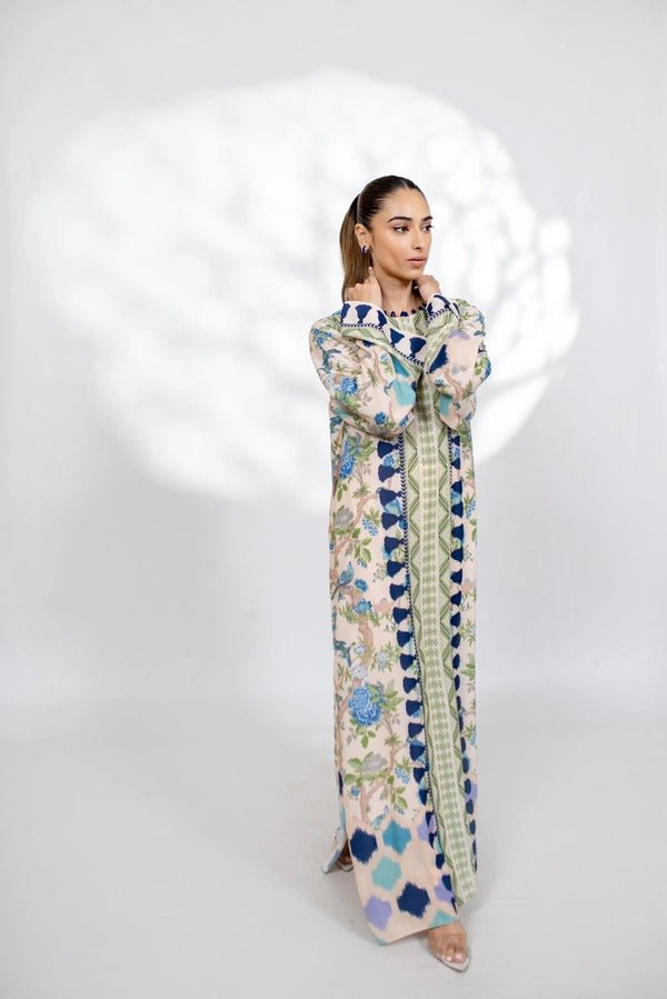 Lamia Korean Printed Maxi Dress - Navvi.in
