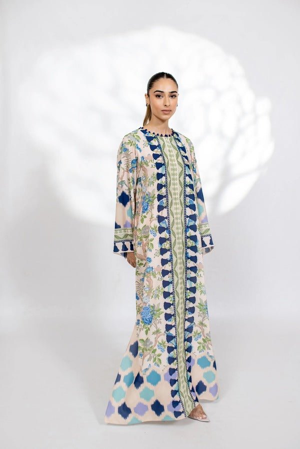 Lamia Korean Printed Maxi Dress - Navvi.in