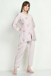 Lavender Hand Embroidered Co - ord Set - Navvi.in