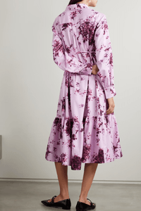 Lavender Printed One Piece Dress - Navvi.in