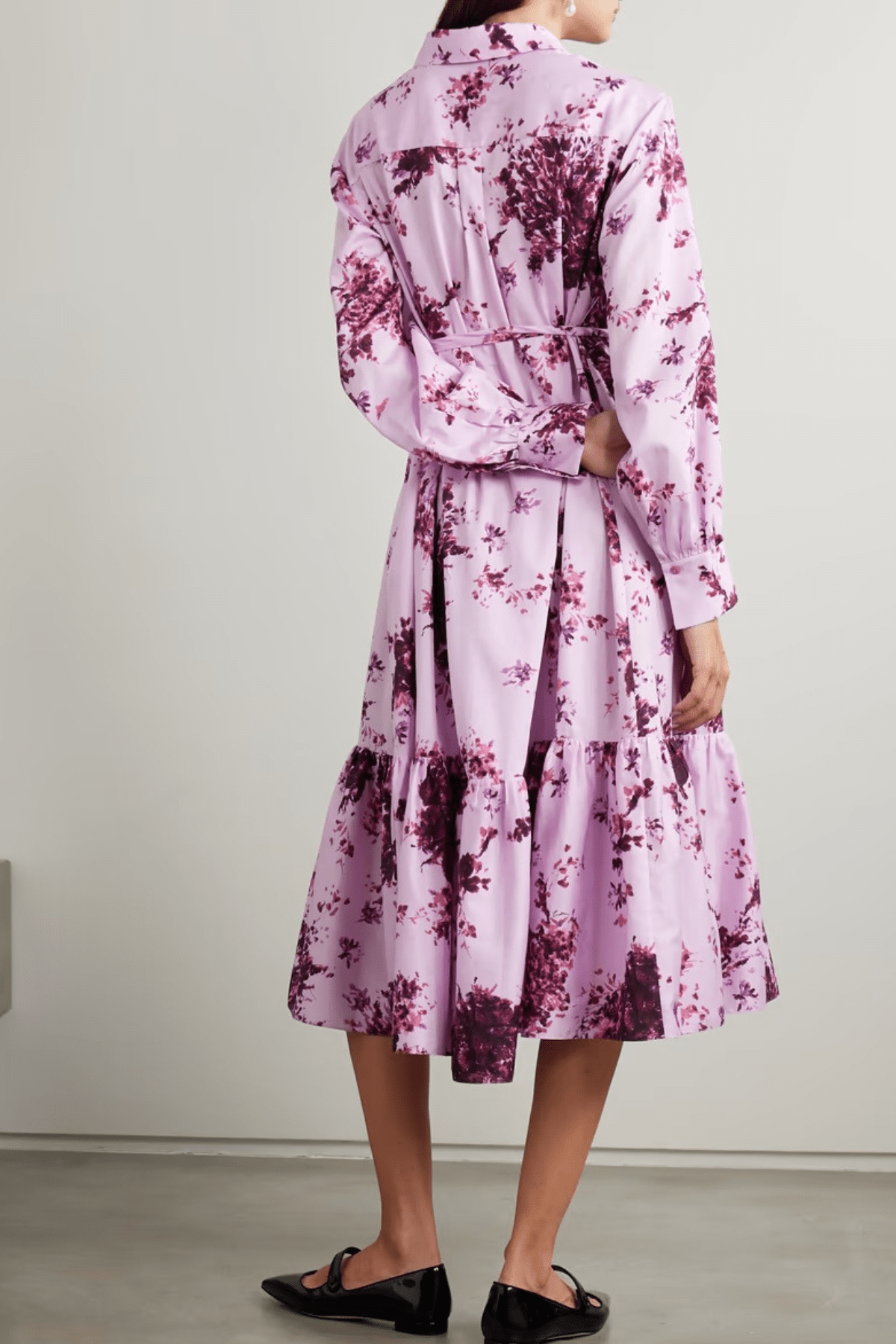 Lavender Printed One Piece Dress - Navvi.in