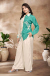 Leafy Print Silk Co - ord Set - Navvi.in