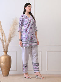 Lilac Palm Breeze Co - ord Set - Navvi.in