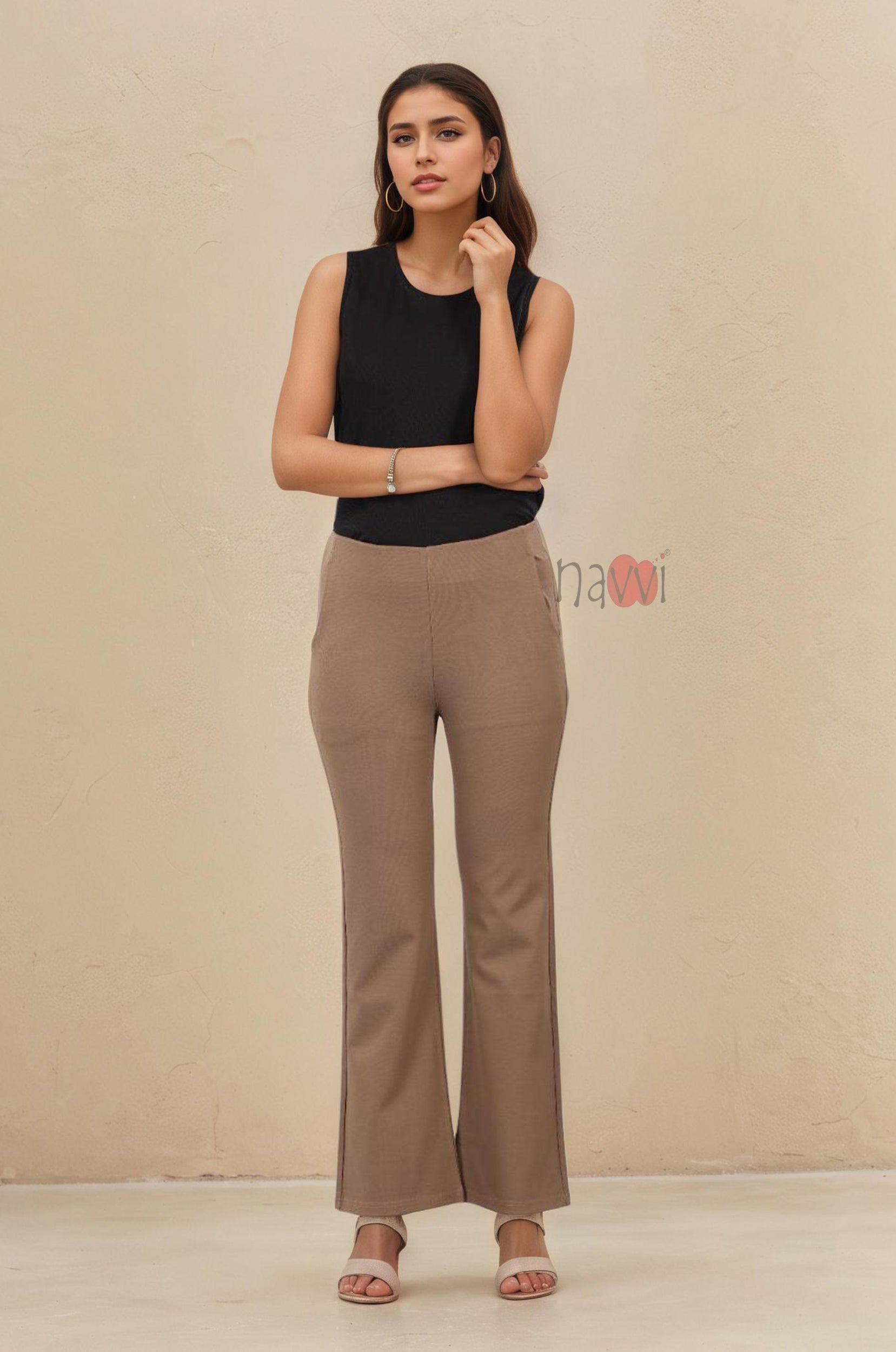 Chic Straight Leg Work Pants - Navvi.in