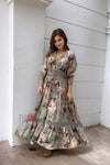 Long Floral Maxi Dress - Navvi.in
