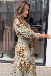 Long Floral Maxi Dress - Navvi.in