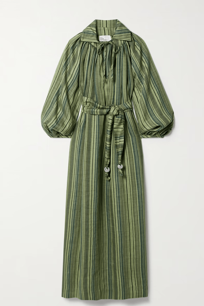 Long Sleeves Striped Dress - Navvi.in
