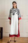 Elegant Contrast Floral Long Dress for Women