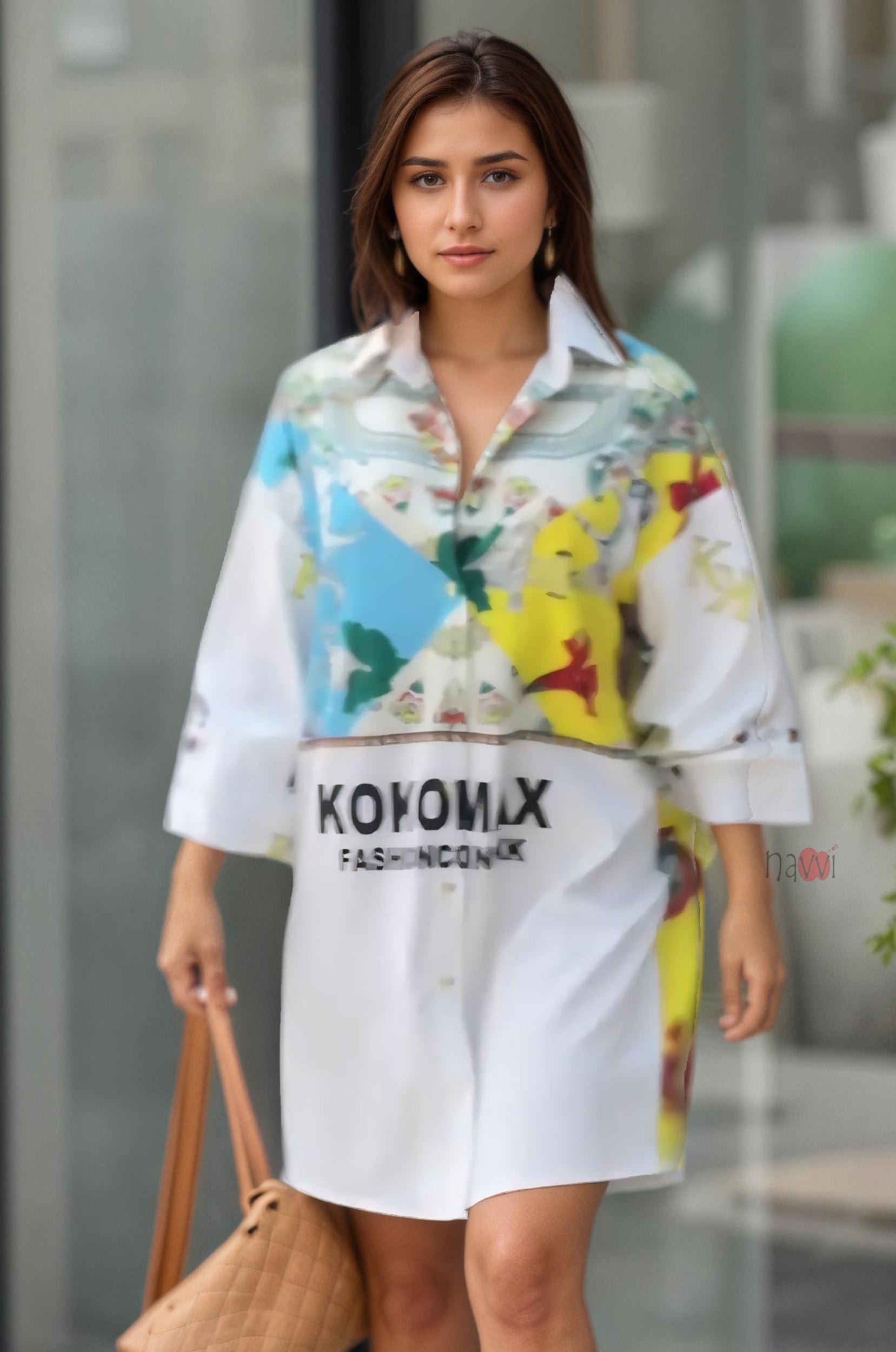 Bold Letter Print Fashion shirt Dress