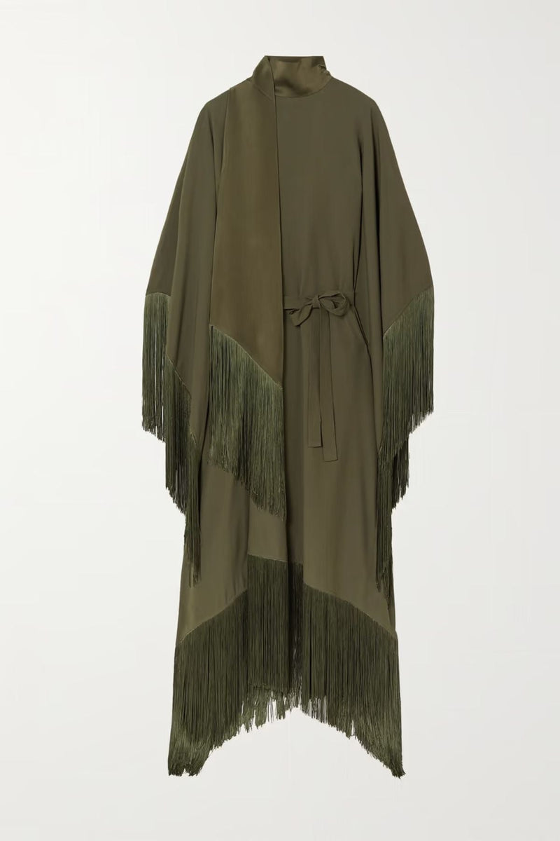 Luxury Fringe Kaftan Dress - Navvi.in