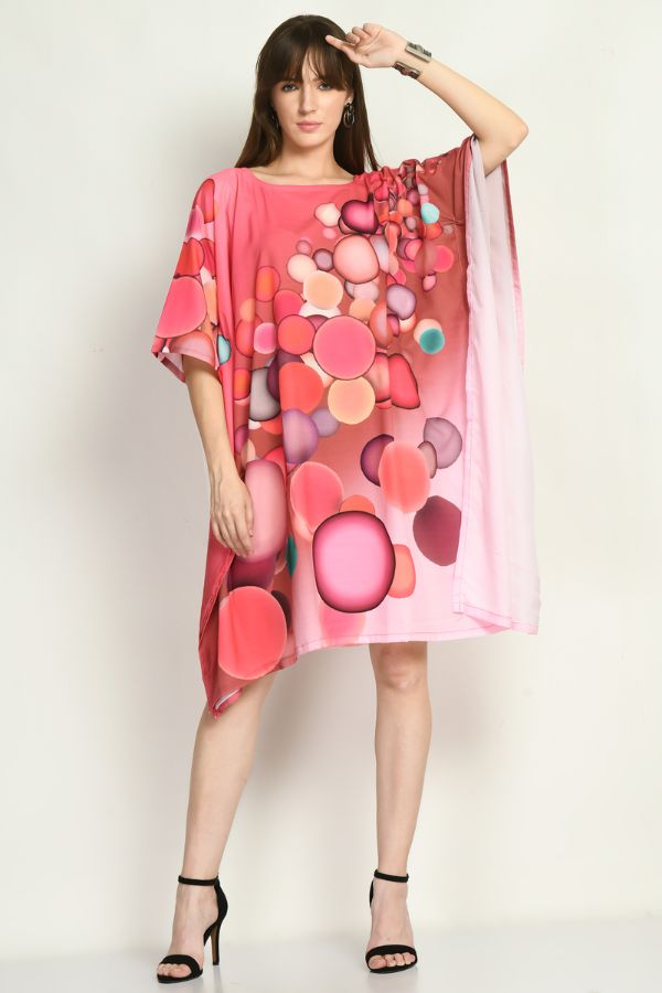 Marble Print Kaftan Dress - Navvi.in