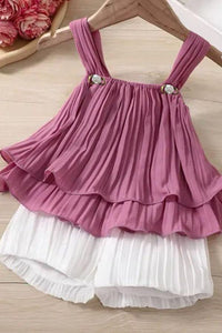 Mauve Stylish Girls Summer Dress - Navvi.in