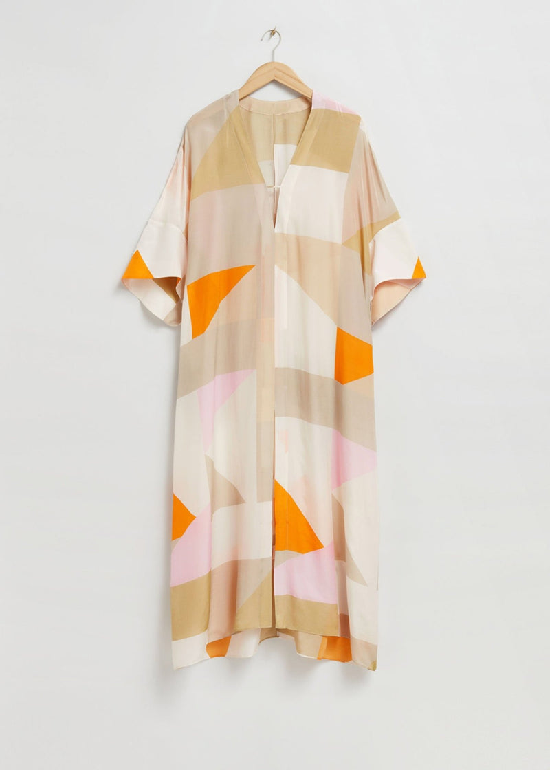 Mimosa Silk Crepe Kaftan - Navvi.in